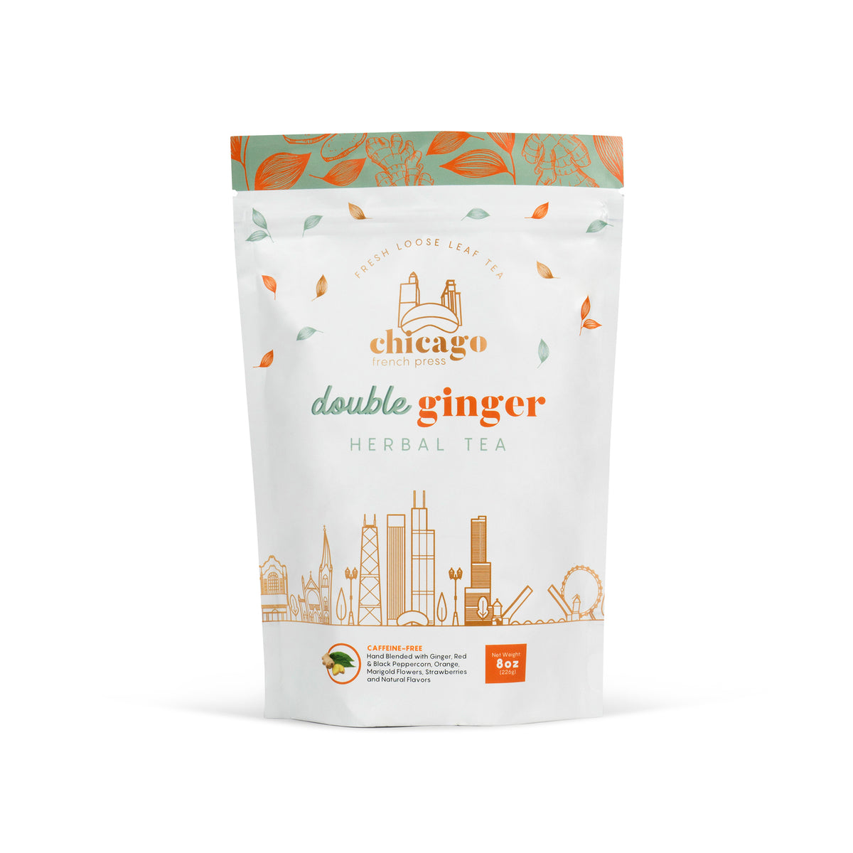 Herbaria Organic French Press Tea - Nettle Ginger, 45 g - Ecco