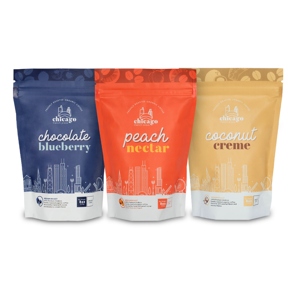 French Press Value Bundle (3 Assorted Flavors in 8 oz Bags